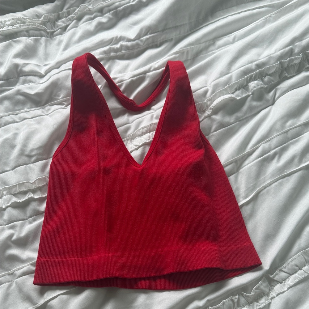 Vibrant Red Halter Crop Top